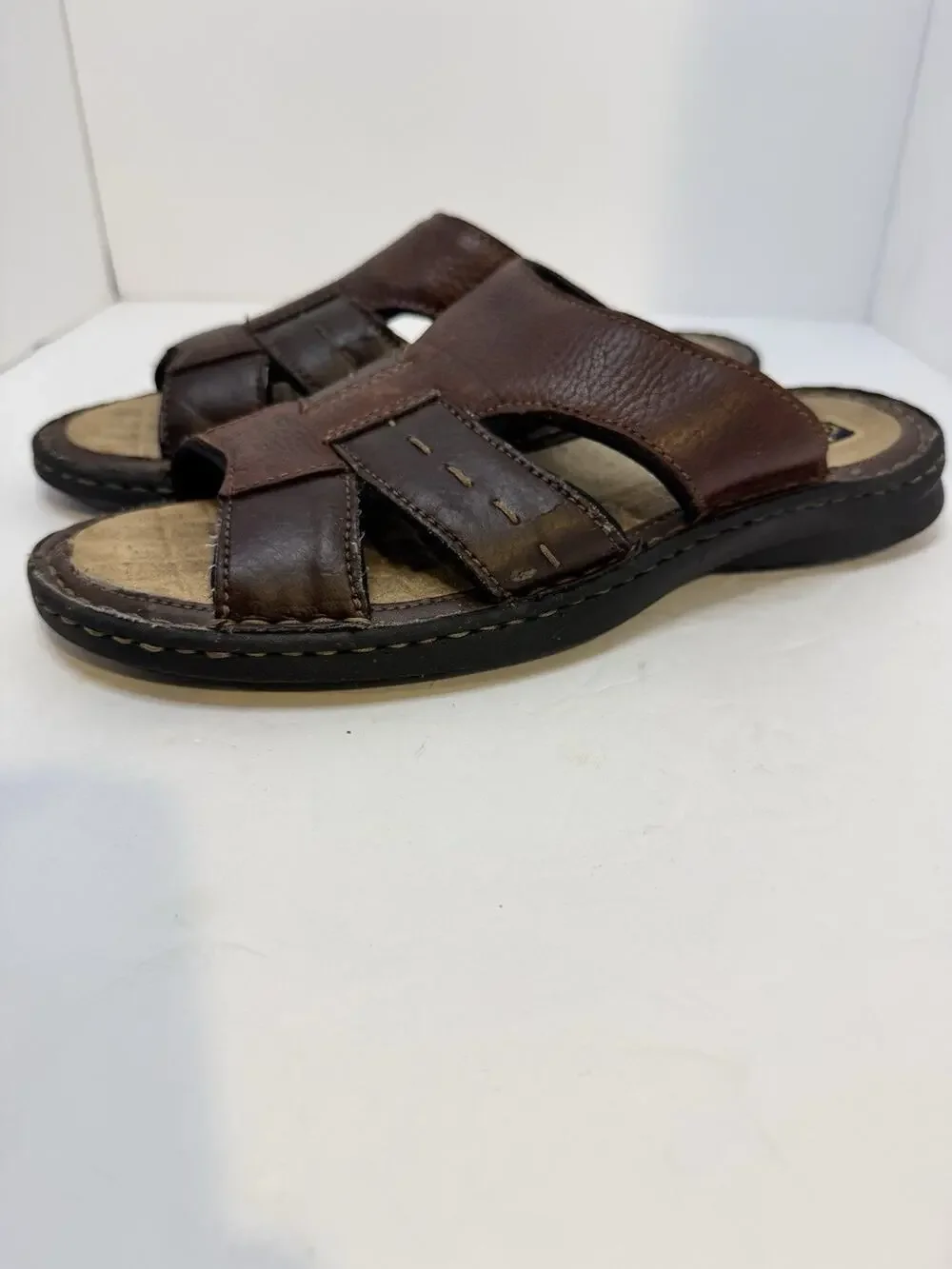 Dockers All Motion Comfort Men’s Leather Slip-On Sandals Two-Tone Brown Sz 10